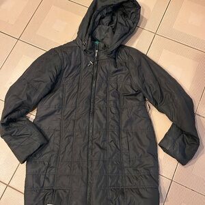 Motherhood Maternity Black Hooded Quilted Coat